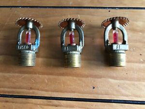 155*F Quick Response Brass Upright Fire Sprinkler Head Reliable RASCO F1 qty: 3