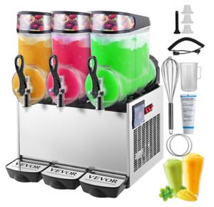 VEVOR 110V Commercial Slushy Machine 12Lx3 Bowl Frozen Drink 900W Margarita Make