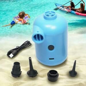 Inflatable Air Mattress Raft Bed Boat Pool Air Pump , USB Recharageable, Blue