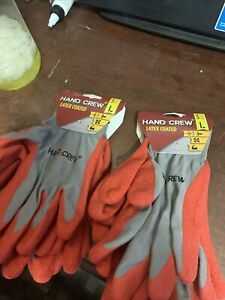 6 Pairs Latex Coated - Hand Crew #HG-3157D - Size: L