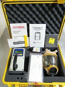 VICTOREEN 450CHP Ion Chamber Survey Meter &amp; SAIC Self Reading Dosimeter MSA MASK