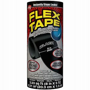 Triple Thick Adhesive Tape, Black, 8-In. x 5-Ft. -TFSBLKR0805