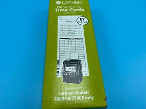 Lathem Payroll or Job E7 Time Cards,double-sided 7000E&amp;7500E, 200 NEW E79-100