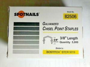 SPOTNAILS 82506 STCR5019 3/8&#034; Power Crown Staples Works in Bostitch FREE SHIP