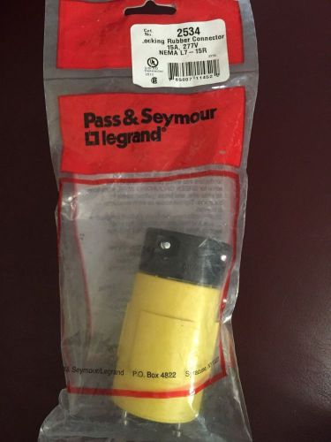 Pass &amp; seymour legrand locking rubber connector 2534 15a 277v nema l7-15r for sale