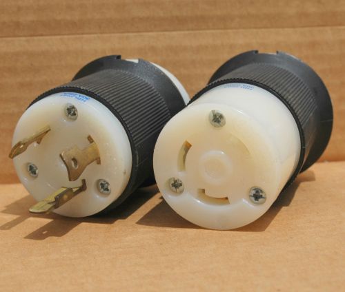 Male &amp; female hubbell plug 30a 250v twist lock hbl 2621 2623 set lot l6 30 for sale
