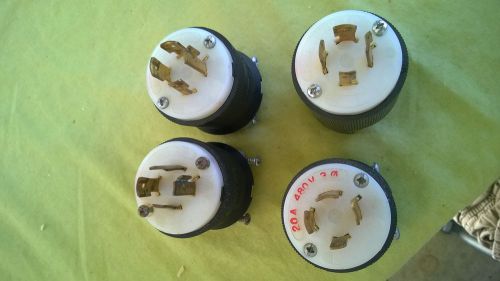 Lot of 4  L16-20 male plugs.  20a 480v