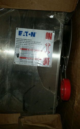 Eaton DH361FWK Safety Switch 30A 3 Pole 600V Fusible NEMA 4X Stainless New