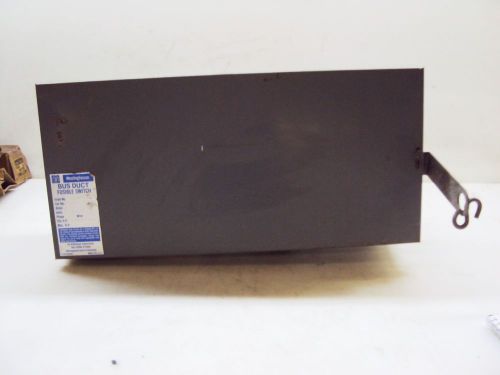 WESTINGHOUSE 60 AMP BUS DUCT FUSIBLE SWITCH ITAP-362 W/FUSES, 600 VAC (USED)