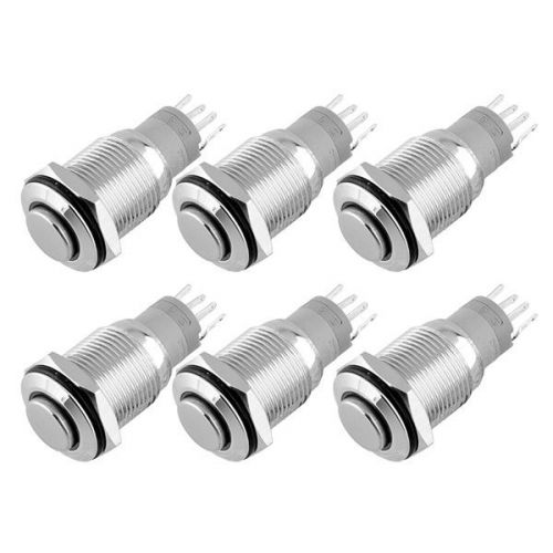 6pcs Red Led 16mm 12V Metal Switch Self Latching Push Button High FLush Boat