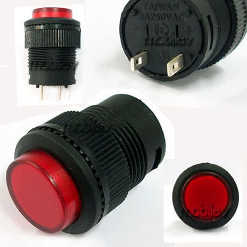 100 x 3a 250v ac spst momentary 2 pin 16mm push on button switch red 503b for sale