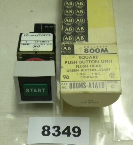 (8349) Allen Bradley Square Push Button 800MS-A1A19 Start