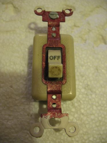 Vintage Used H&amp;H Quiet Single Pole Light Switch 20A 120/277V
