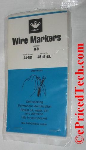 Ideal 44-101 wire marker booklet 0-9 legend new for sale