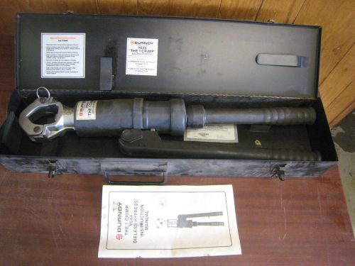 Burndy y644 hypress handheld hydraulic crimper crimping tool 11 ton w case for sale