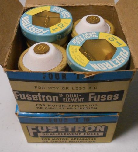 LOT of (8) NEW Fusetron Four T 10 Dual Element Fuses Electrical Part