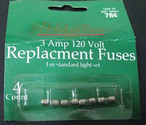 Fuses Miniature Holiday Time Replacement Set - Fuses 3 Amp 120 Volt - 4 Fuses