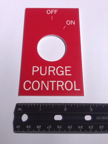 sign SMOKE &#034;PURGE CONTROL&#034; ON OFF label air handling fan control HVAC fire alarm