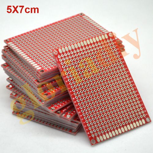 25pcs red 5x7cm double side pcb prototype circuit board 1.6mm free shipping for sale