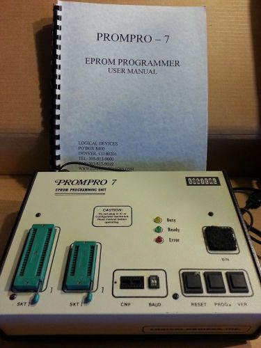 Prompro 7 Eprom Programing Unit w/ manual * Logical Devices * TESTED to turn on