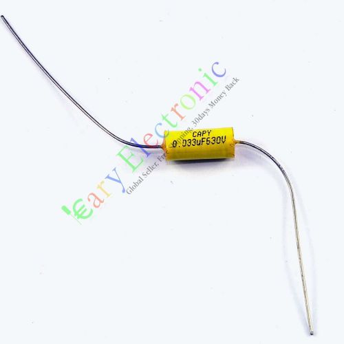 10pcs yellow long leads axial polyester film capacitor 0.033uf 630v fr tube amps for sale