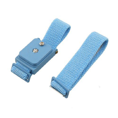 Blue Plastic Wireless Adjustable Elastic Antistatic Wrist Strap Wristband gift