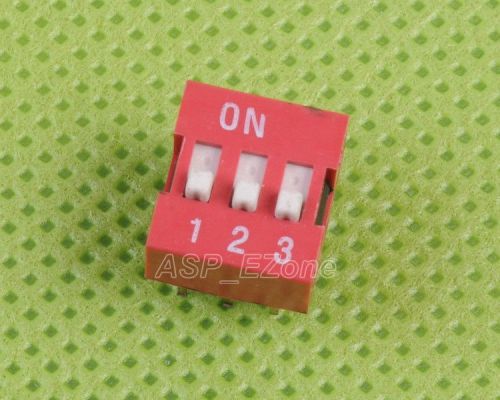 10PCS Red 2.54mm Pitch 3-Bit 3 Positions Ways Slide Type DIP Switch