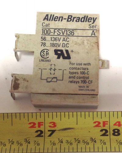 ALLEN BRADLEY  SURGE SUPPRESSOR 136VAC 180VDC 100-FSV136 SER A