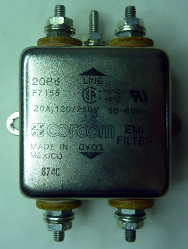 CORCOM 20B6 F7155 EMI LINE FILTER 20A 120/250V 50-60HZ