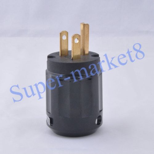 Audio Grade AMP US Power Plug Male Polish Brass Black,P-029