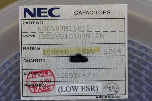 NEC TEMSVD1C107M12R/NRD107M16R12-16WV CAPACITOR -10 PCS/CHIP COMPONENT(66AB)