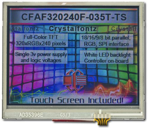 Crystalfontz 320x240 Touch Screen QVGA graphic TFT display module