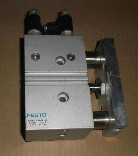Festo pneumatic double acting guided air cylinder dfm-32-20pa-gf 170854 for sale