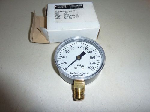 Ashcroft 2 1/2&#034; lower.  brass. 1/4 npt.  200 psi for sale
