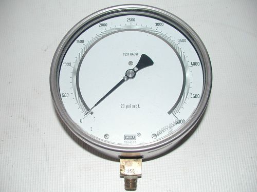 Wika 6&#034; Pressure Test Gauge 0-5000 PSI - AISI 316 Tube Stainless Steel Frame