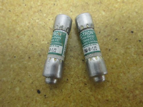 Cc-tron fnq-r-1/2 fuse 1/2amp time delay 600v class cc (lot of 2) for sale
