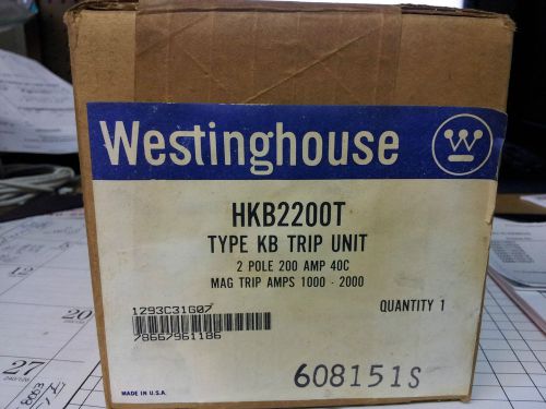 westinghouse hkb2200t new in box type kb trip unit  2 pole 200 amp #B14