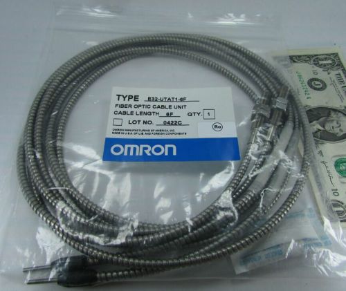 Omron 6&#039; fiber optic armored cables, e32-utat1-6f shielded sensor transducer new for sale