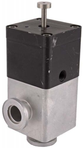 Varian nw16 a/o kf16 pneumatic air-operated right-angle aluminum block valve for sale