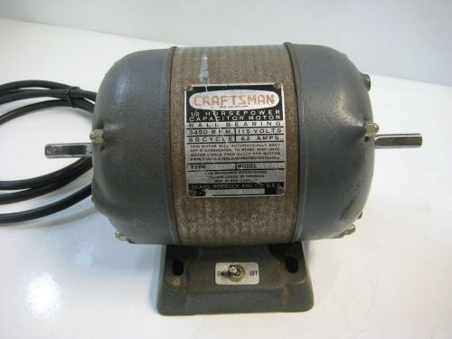Sears craftsman 1/2hp 3450 rpm dual shaft electric motor; table saw, jointer,etc for sale