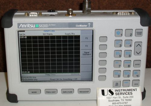 Anritsu S820D Site Master w/22NF/11NF/31 Cable/Antenna Analyzer 25 MHz to 20 GHz