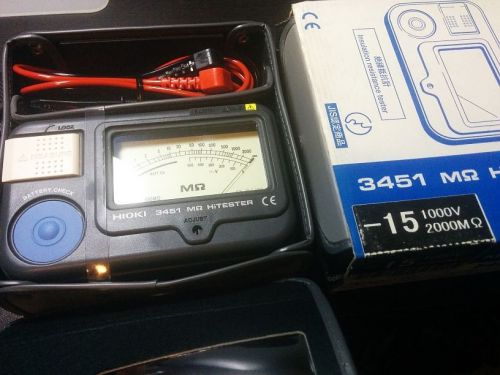 *new* hioki 3451 3451-15 1000v / 2000m? portable analog megohm meter hitester for sale