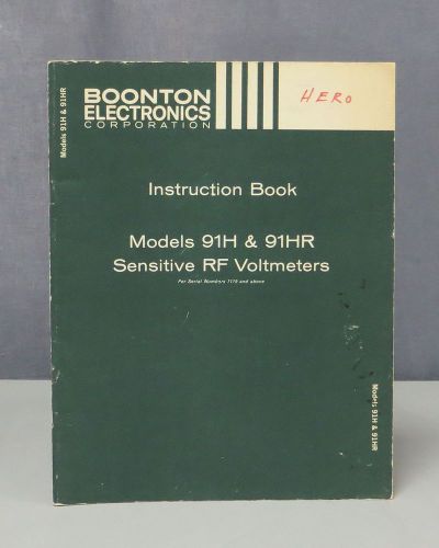 Boonton Sensitive RF Voltmeters Models 91H &amp; 91HR S/N 7119+ Instruction Book