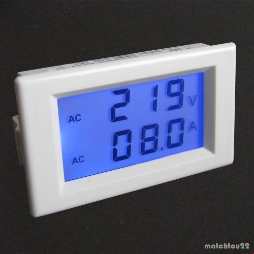 AC 80~300V 100A Digital Blue LCD Volt Amp Combo Panel Meter+Current Transformer