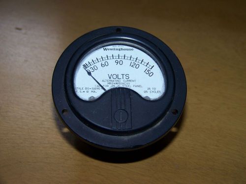 Vintage industrial steam punk westinghouse 0-150 ac volt gauge panel meter for sale