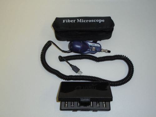 Jdsu p5000i microscope with 9 adapters/inspection tips &amp; ibc fiber cleaner. for sale