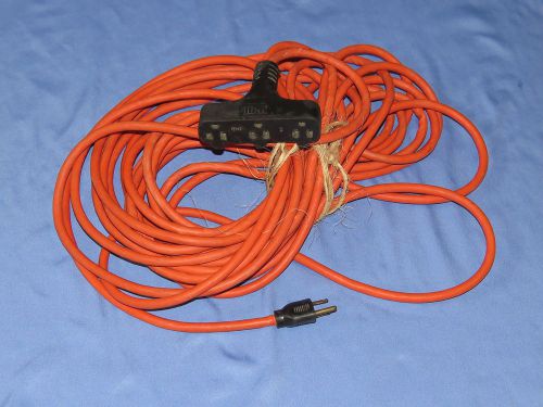 Carol brand orange electric cable #W-8-3 - 0ver 48 ft of cord with 3 outlets