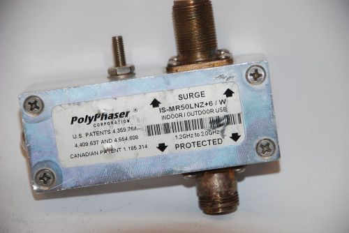 POLYPHASER IS-MR50LNZ+6 COAXIAL SURGE PROTECTOR INDOOR/OUTDOOR USE 1.2GHZ-2.0GHZ