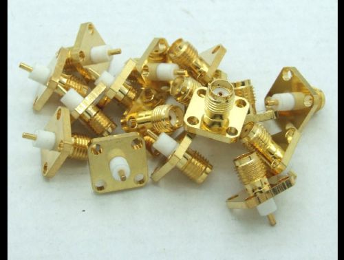 5 PCS copper SMA female with 4 holes flange deck solder RF connector SMA