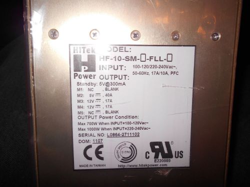 HITEK POWER SUPPLY MODEL HF-10-SM NEW OLD STOCK SEALED IN PLASTIC